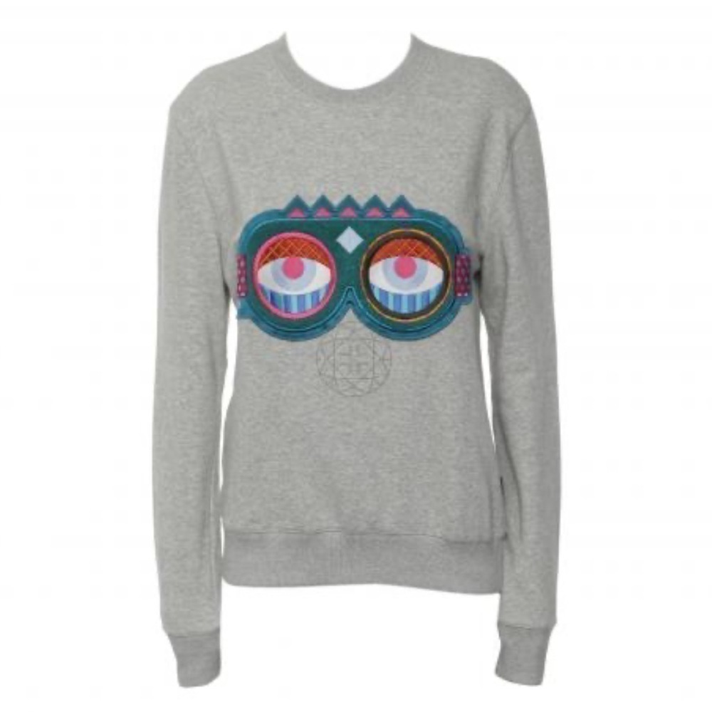 MCM Craig & Karl 'Beyond Snowdome' Sweatshirt Gray Ski Snowboard Goggles Size S